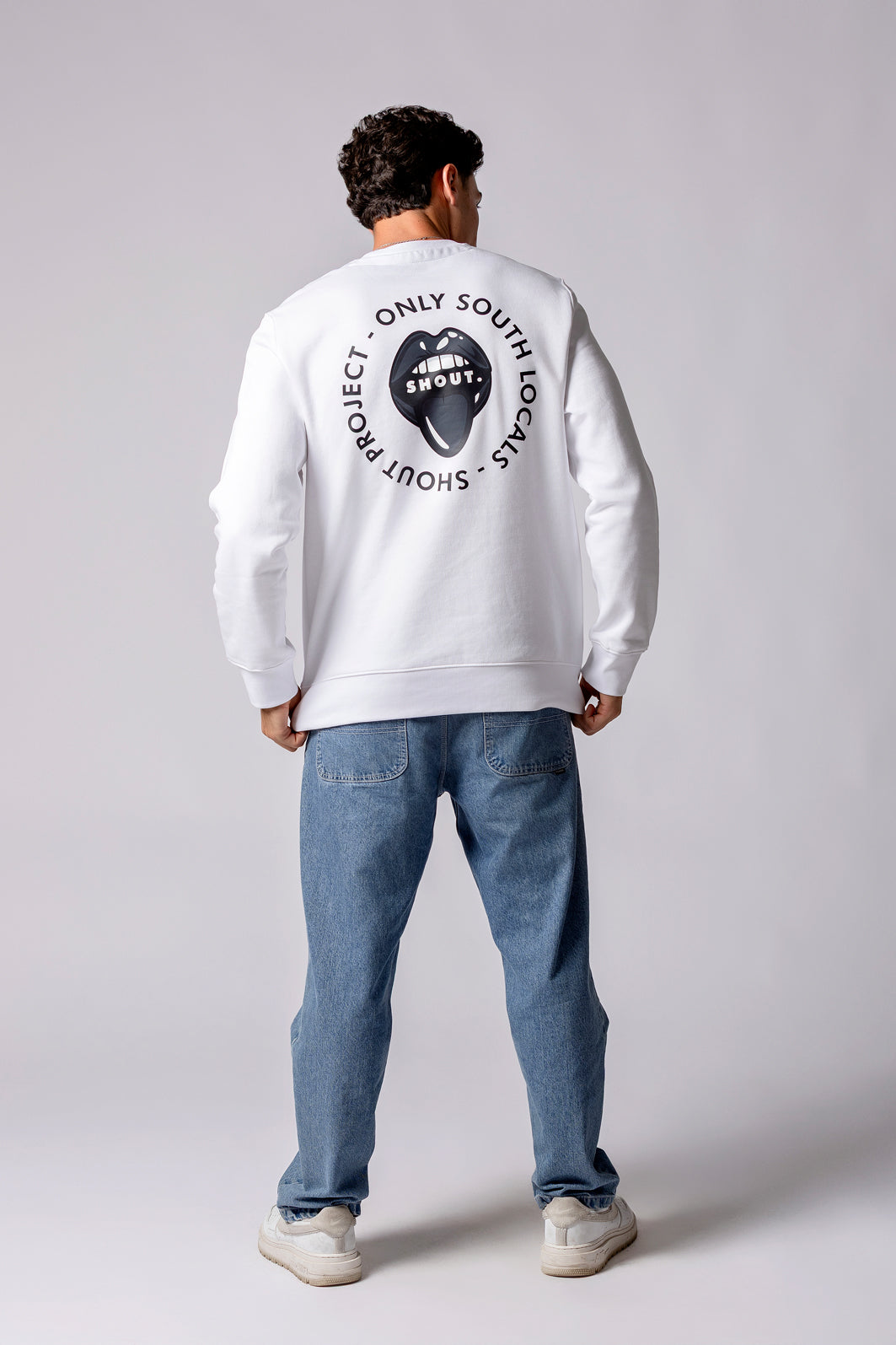 White Shout Sweather
