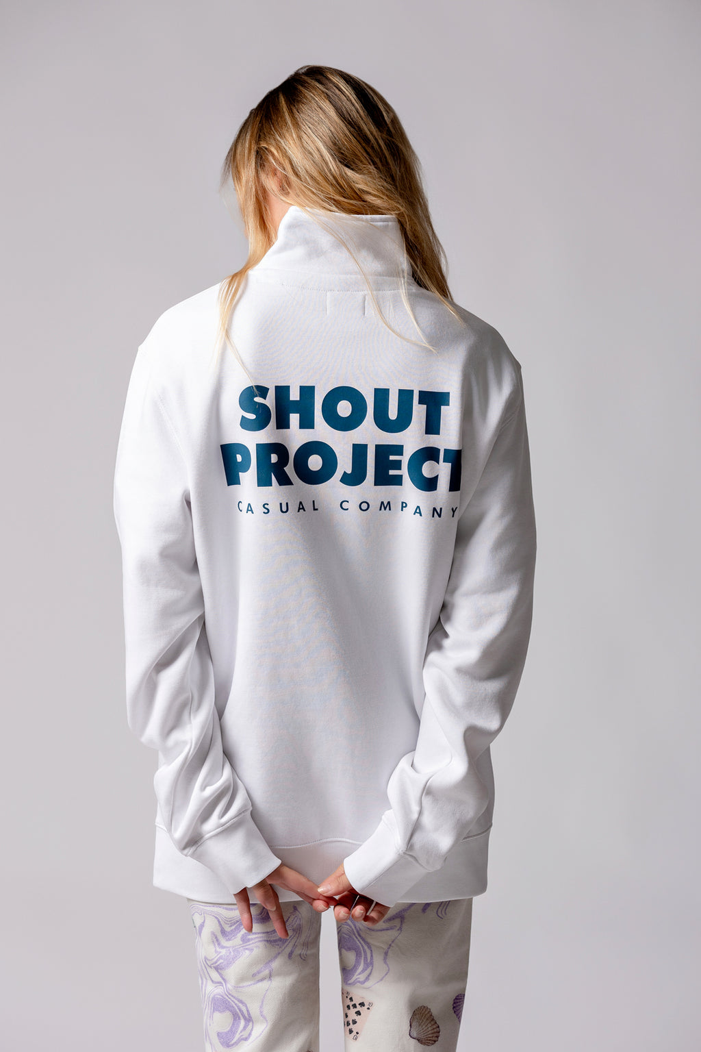 White Blue Zipper