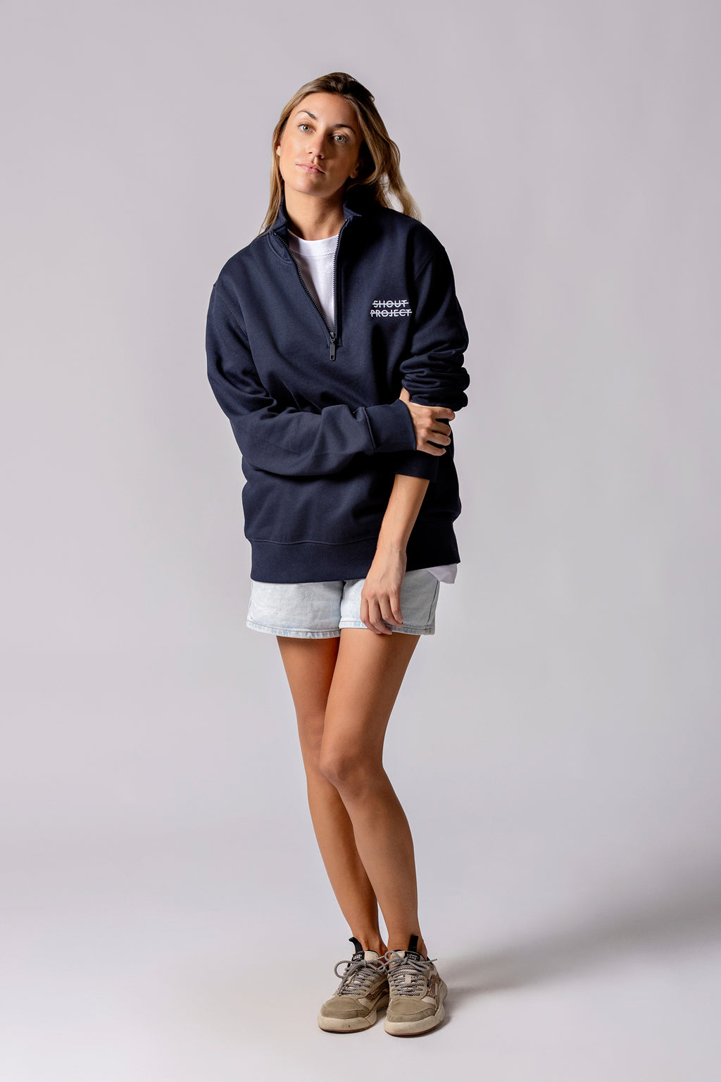 Nautic Blue Stripe Zipper